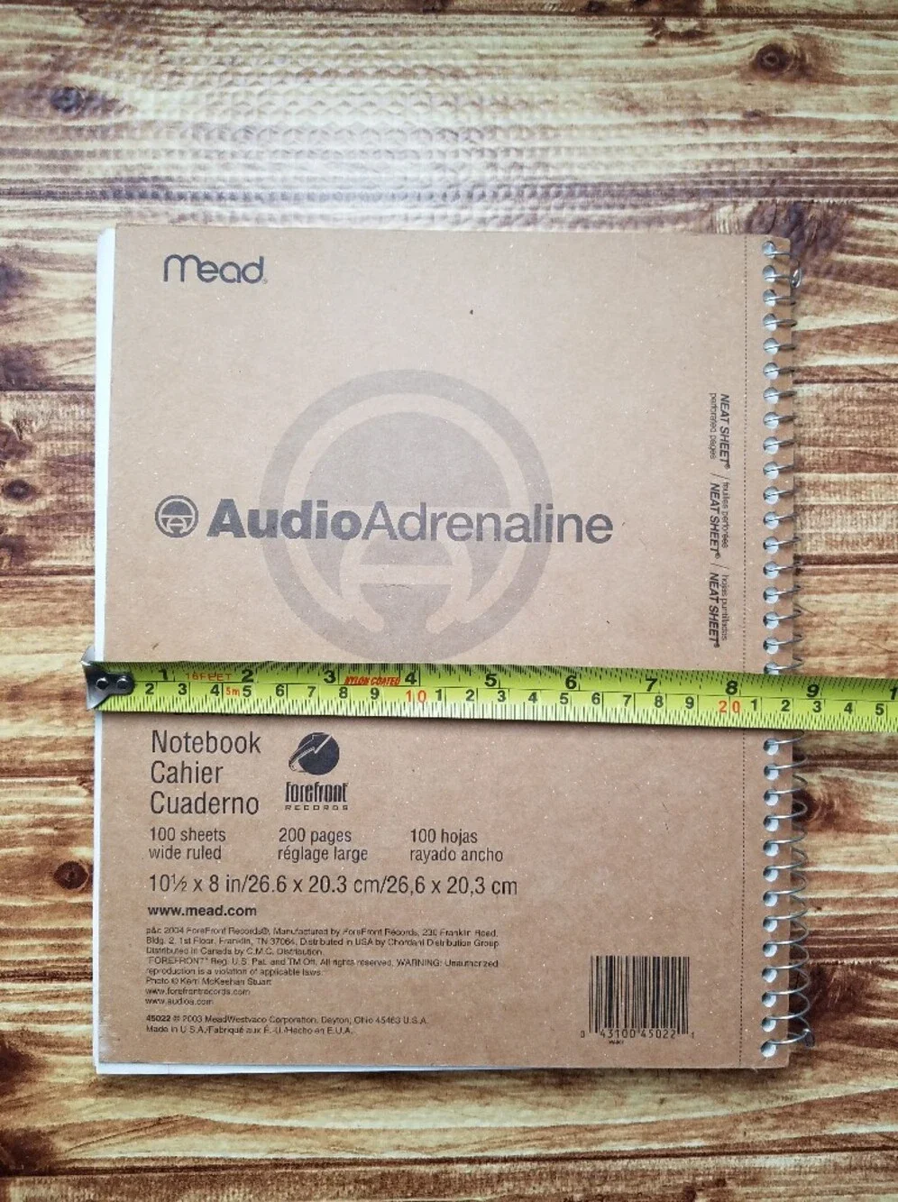 Audio Adrenaline Spiral Notebook Set Wide Ruled Sheets 2004 Christian Music Y2K
